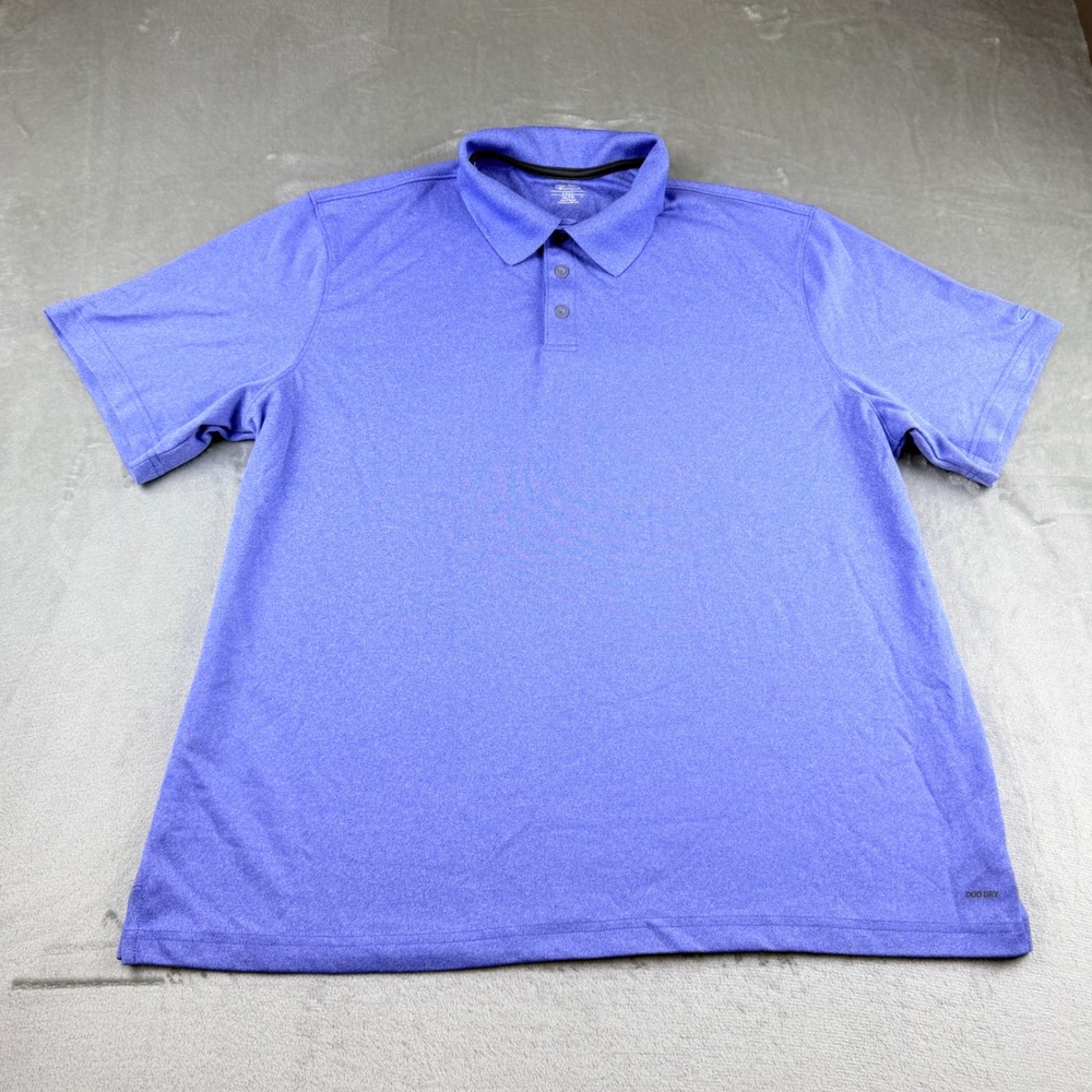C9 by Champion Golf Men's XXL Blue Heather Duo Dry Performance Polo Shirt